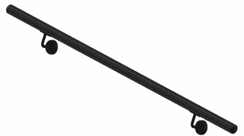 Пристенный поручень Inoxstore Ø 42,4 мм, L - 2000 мм, AISI 304, матовый RAL 9005