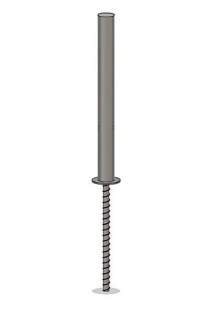 Парковочный столбик Inoxstore H-600 мм, труба ø 89х2,0 мм, под бетонирование с арматурой, полированный, нержавеющая сталь AISI 304