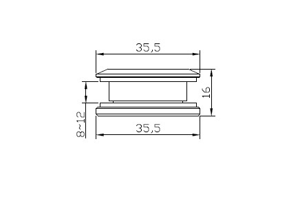 Точечный стеклодержатель Inoxstore без зенковки,  дистанция 3 - 6 мм, сатинированный, AISI 304