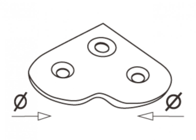 Ложемент Inoxstore угловой Ø 42,4 мм/50,8 мм, полированный, AISI 304