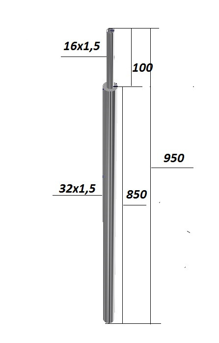 Стойка Inoxstore круглая Ø32х1,5 мм, высота 950 мм (AISI 304)