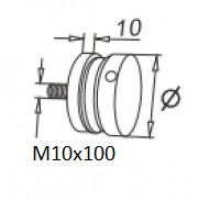 Рутель Inoxstore Ø 40х8 мм литой, монтажный винт М10, под плоскость, сатинированный, AISI 304