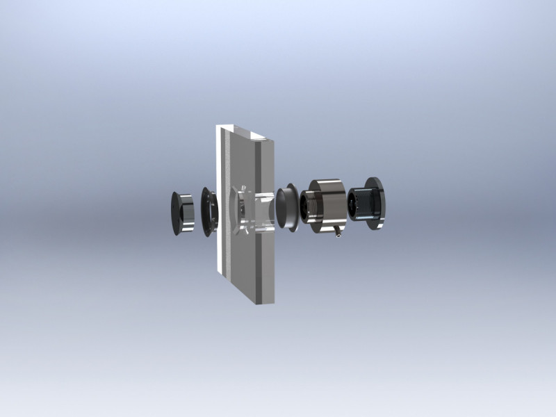 Точечный стеклодержатель Inoxstore с зенковкой, дистанция 20-26 мм, сатинированный, AISI 304