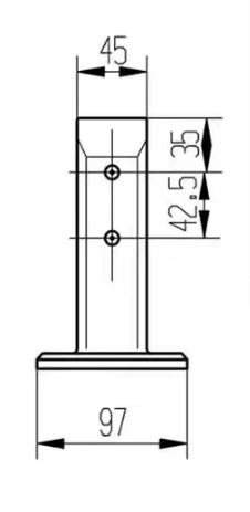 Стеклодержатель Inoxstore напольный литой, 50х45х162 мм, сатинированный, AISI 304