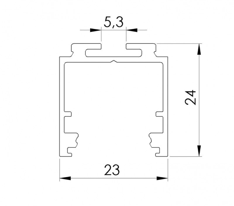 Резиновый уплотнитель для трубы Inoxstore с пазом 24х24 мм для стекла 16 мм