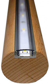 Поручень Inoxstore деревянный Ø42,4 мм с LED подсветкой, Дуб