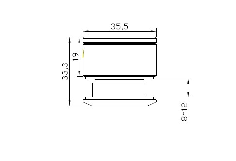 Точечный стеклодержатель Inoxstore без зенковки,  дистанция 19-25 мм, сатинированный, AISI 304